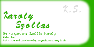 karoly szollas business card