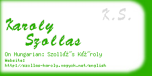 karoly szollas business card